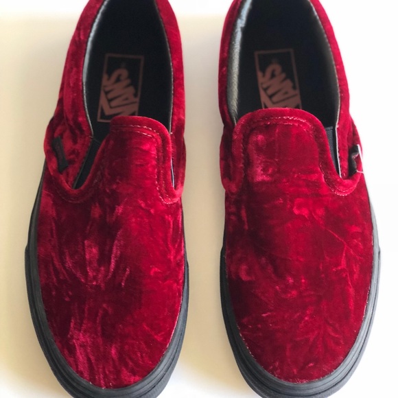 Vans Classic Slip-on (Velvet) Oxblood/Black - Picture 2 of 5